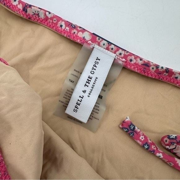 Spell Poppy Pink Floral Bikini Bottom Size Small - Picture 3 of 5